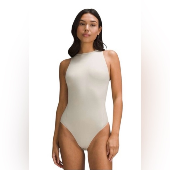 lululemon athletica Tops - Lululemon Wundermost High-Neck Bodysuit in Mojave Tan size L Great Condition!